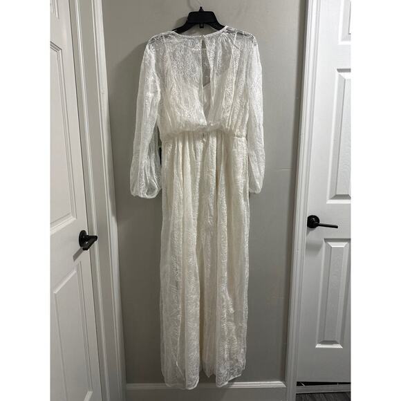 🔴‎ Modcloth Just The Beginning Maxi Dress White size Large New - Picture 7 of 9